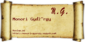 Monori György névjegykártya