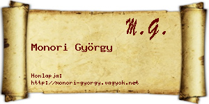 Monori György névjegykártya